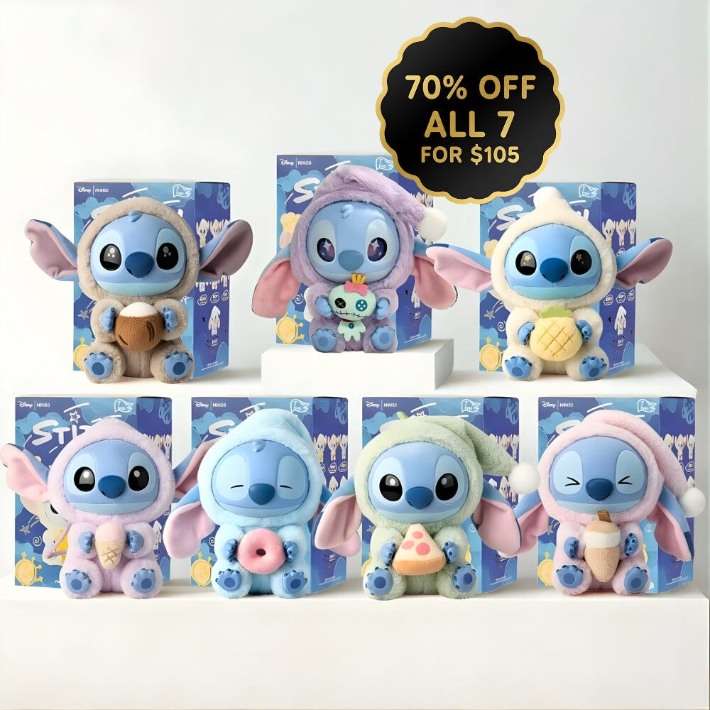 All 7 Plush Set (Complete Collection) - Labubu Stitch Official Disney® Limited Edition